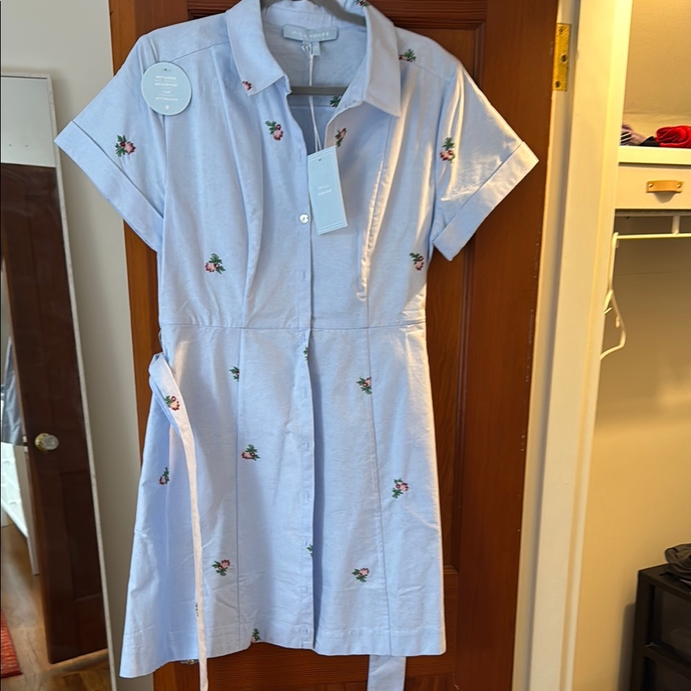 Hill House Laura Shirtdress with Floral embroidery